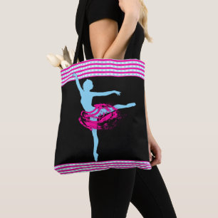 Ballet Dancer with Pink Stripes Tote Bag