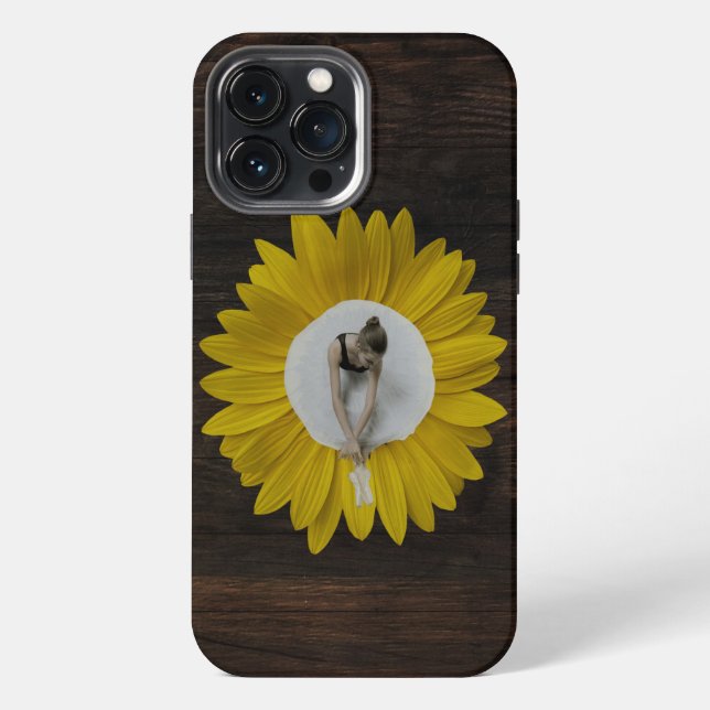 Ballet dancer yellow sunflower iPhone case (Back)