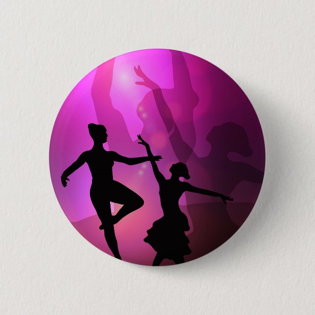 Ballet Dancers 6 Cm Round Badge (Front)