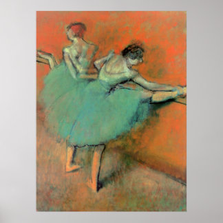 Ballet Dancers at the Bar by Edgar Degas Poster
