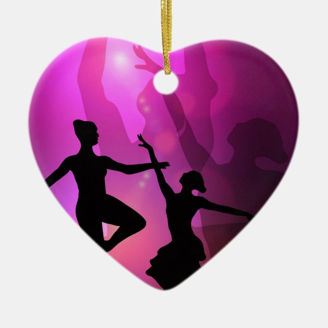 Ballet Dancers Ceramic Tree Decoration (Front)