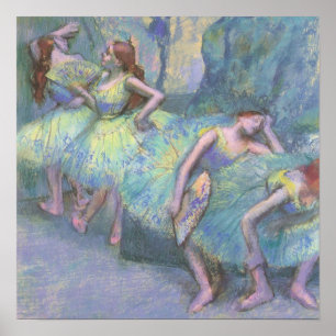 Ballet Dancers in the Wings by Edgar Degas Poster