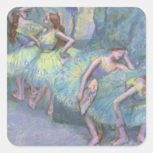 Ballet Dancers in the Wings by Edgar Degas Square Sticker