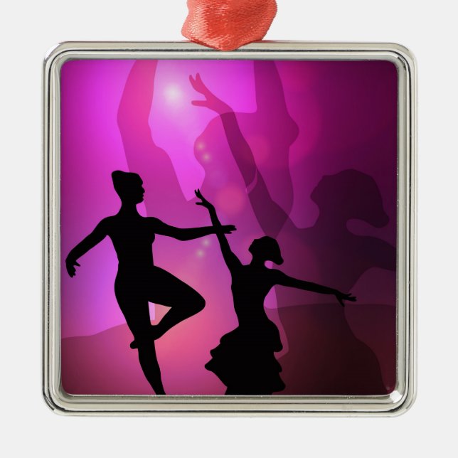 Ballet Dancers Metal Tree Decoration (Front)