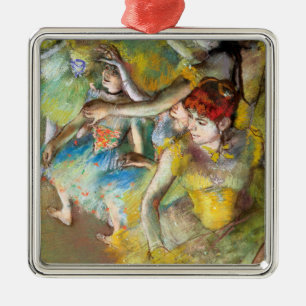 Ballet Dancers on Stage by Degas Metal Tree Decoration