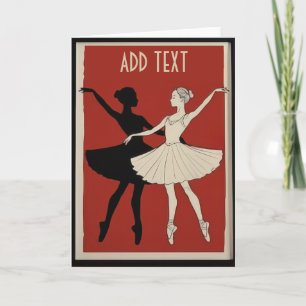 Ballet Dancers, personalize add text Holiday Card