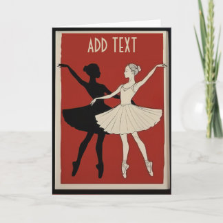 Ballet Dancers, personalize add text Holiday Card