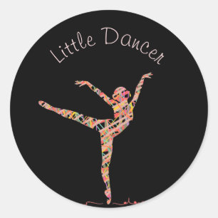 Ballet dancing design business branding classic round sticker