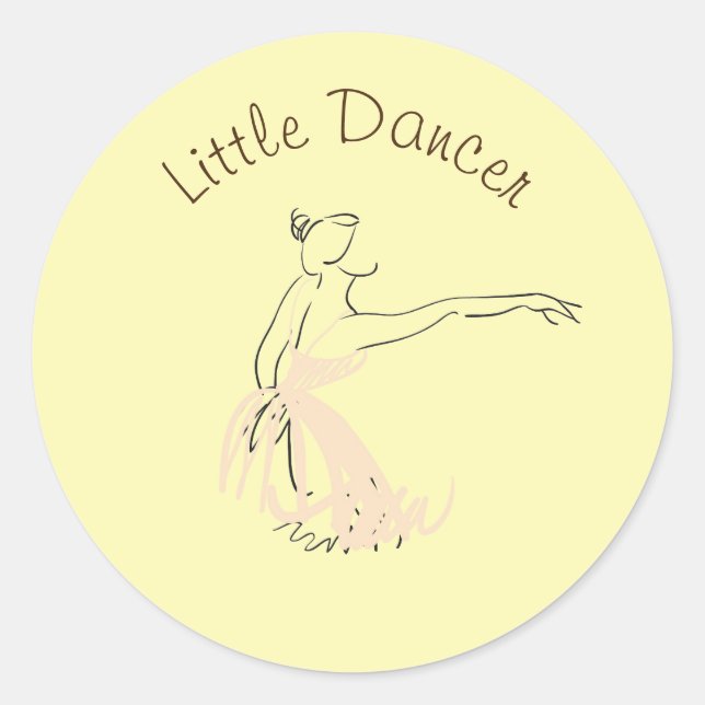 Ballet dancing design business branding classic round sticker (Front)