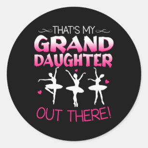 Ballet Dancing Granddaughter Grandpa And Grandma G Classic Round Sticker
