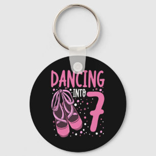 Ballet Dancing Into 7 Birthday Ballerina Girls Kid Key Ring