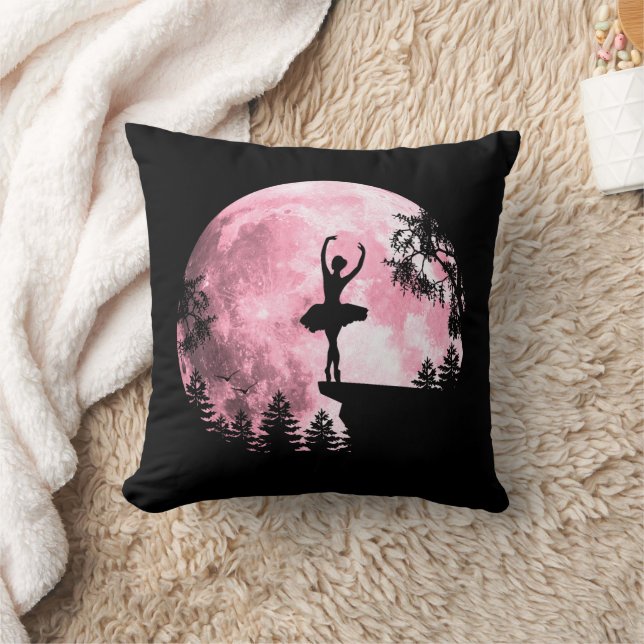 Ballet Dancing Pink Full-Moon Ballerina Women Girl Cushion (Blanket)