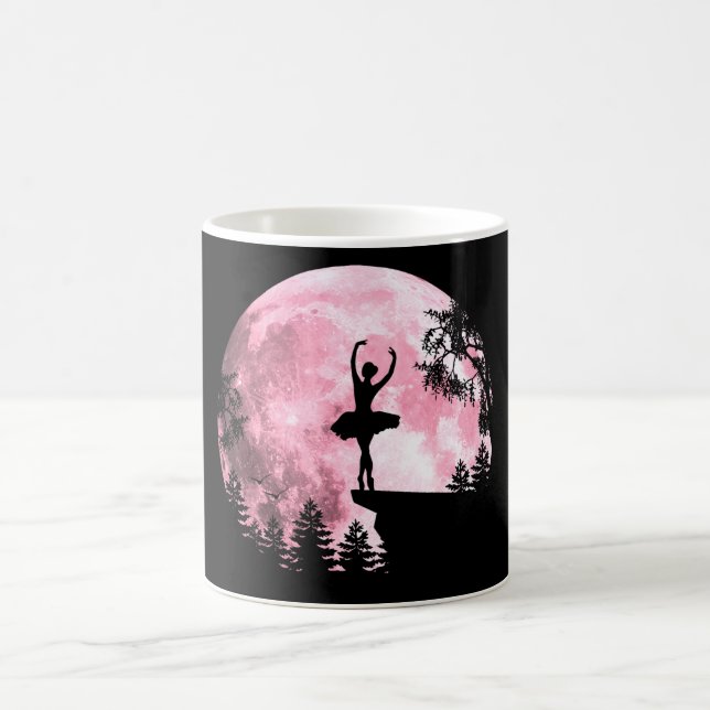Ballet Dancing Pink Full-Moon Ballerina Women Girl Magic Mug (Center)