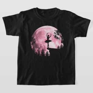 Ballet Dancing Pink Full-Moon Ballerina Women Girl T-Shirt