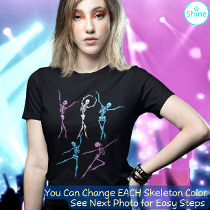 Ballet Dancing skeleton creepy spooky Halloween T-Shirt