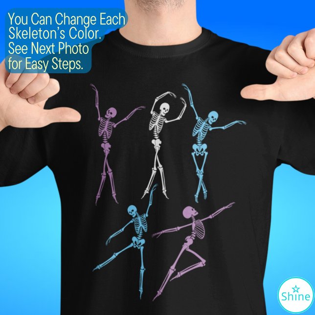Ballet Dancing skeleton creepy spooky Halloween T-Shirt (Creator Uploaded)