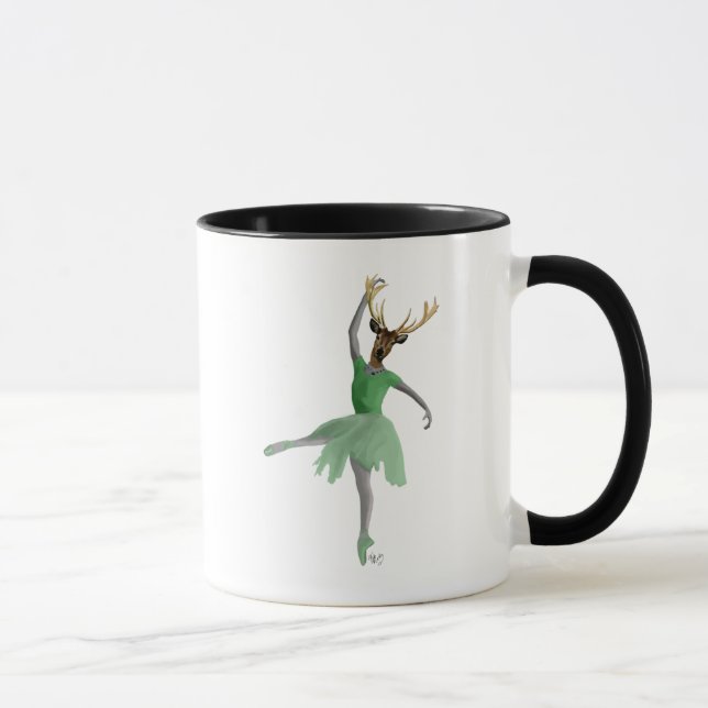Ballet Deer in Green Mug (Right)