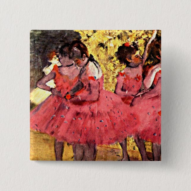BALLET--Degas: The Pink Dancers 15 Cm Square Badge (Front)