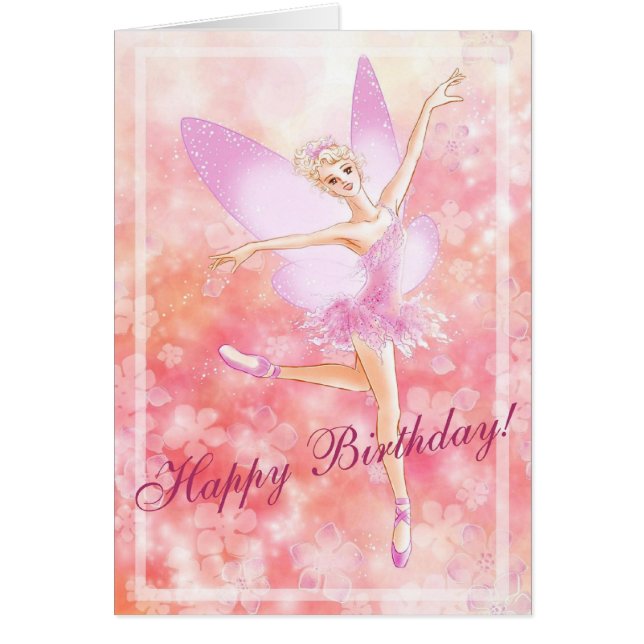 Ballet Fairy Birthday Card (Front)