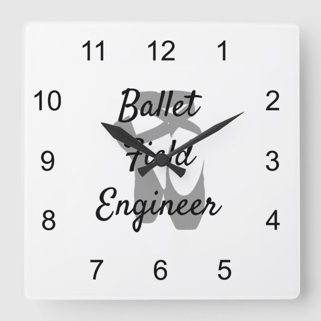 Ballet Field Engineer Square Wall Clock (Front)