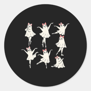 Ballet Ghost Ballet Dancer Spooky Dance Teacher Ha Classic Round Sticker