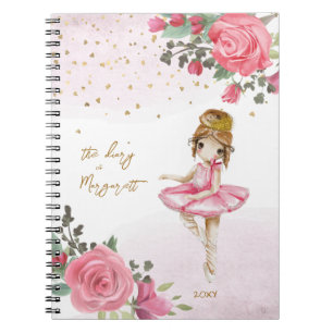 Ballet Girl Pink Floral Her Lovely Daily Diary Notebook