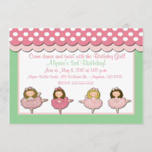 Ballet Girls Birthday Invitation