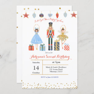 Ballet Glitter Confetti Birthday Invite Nutcracker
