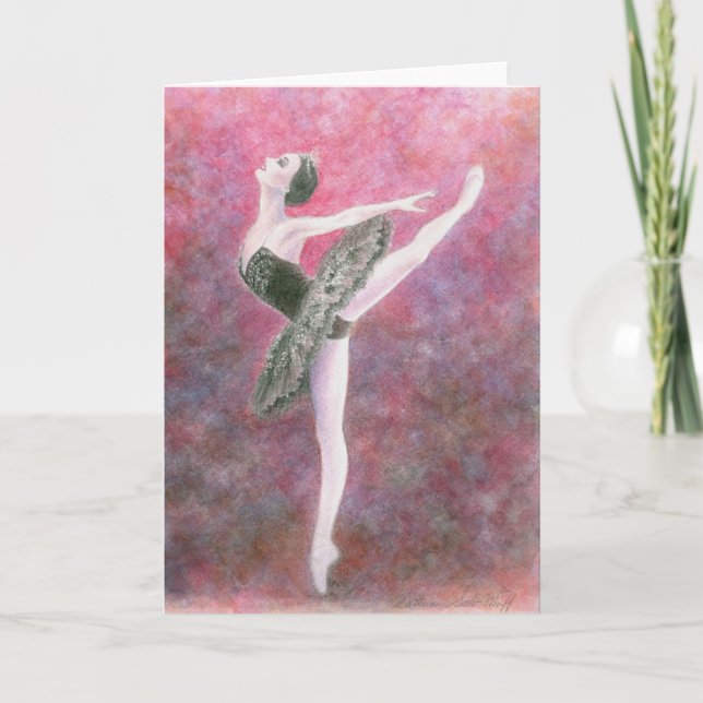 Ballet Greeting Card - Black Swan (Front)