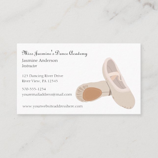 Ballet Instructors, Teachers, Dance Academy Busine Business Card (Front)