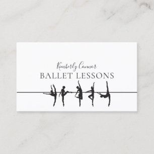 Ballet Lessons Simple White Business Card