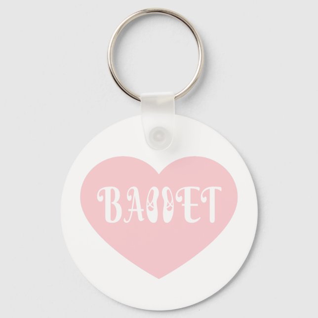 Ballet Love Dance Personalise Ctomizeus Key Ring (Front)