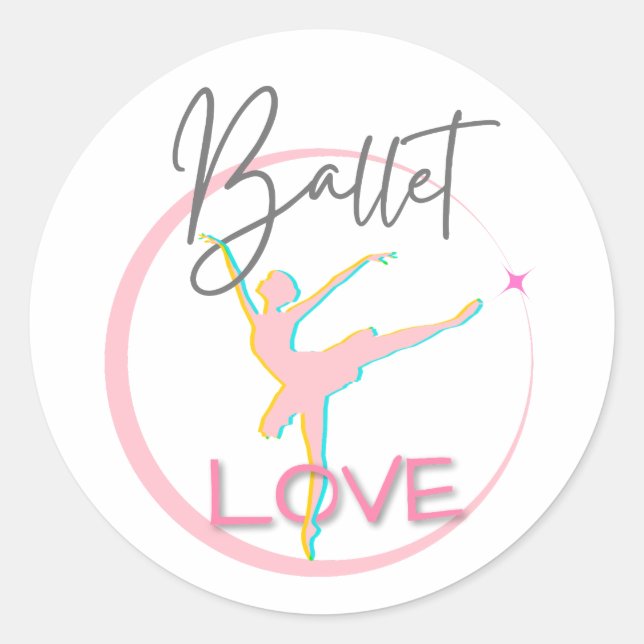 Ballet Love Stickers and Labels (Front)