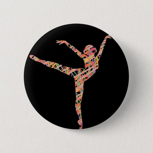 Ballet modern dancer 6 cm round badge (Front)