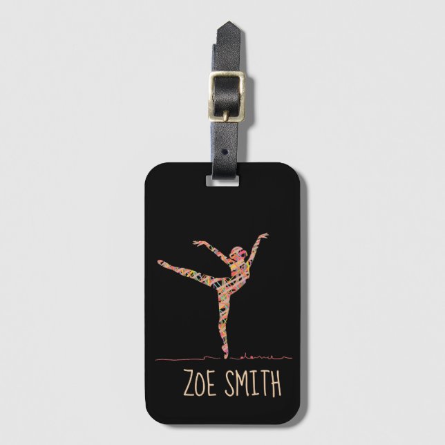 Ballet modern dancer name luggage tag (Front Vertical)