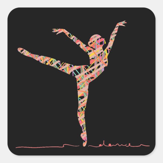Ballet modern dancer square sticker (Front)