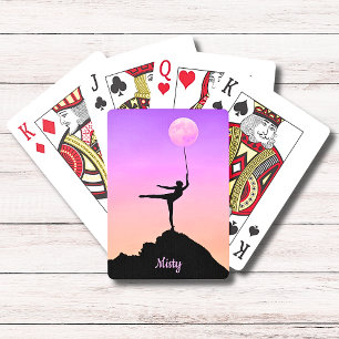 Ballet Moon Balance Personalised Name Playing Cards