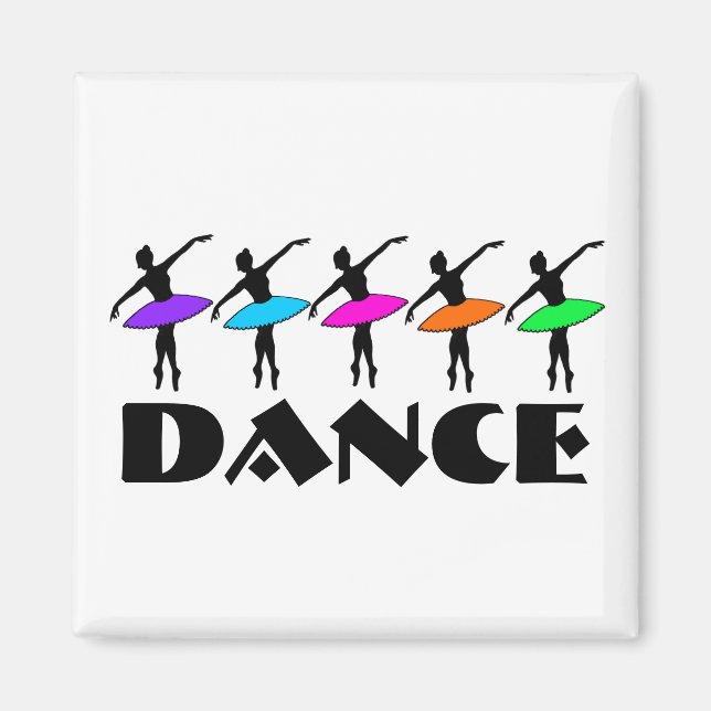 Ballet Neon Ballerinas Dance Teacher Dancer Magnet (Front)