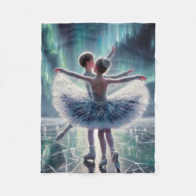 Ballet on Ice Fleece Blanket (Front)