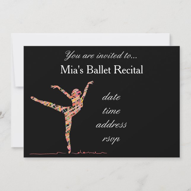 Ballet or dance recital invitation (Front)