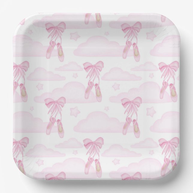 Ballet Paper Plates, Ballerina Dance Party Plate (Front)