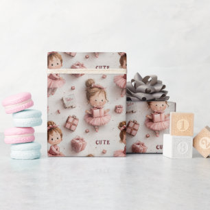 Ballet Party in Blush and Ballet Pink Wrapping Paper