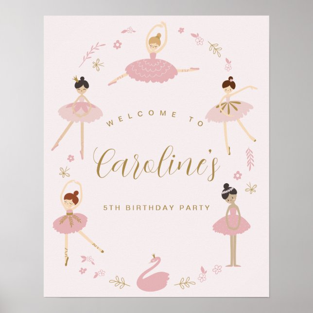 Ballet Party Welcome Sign • Ballerina Poster (Front)