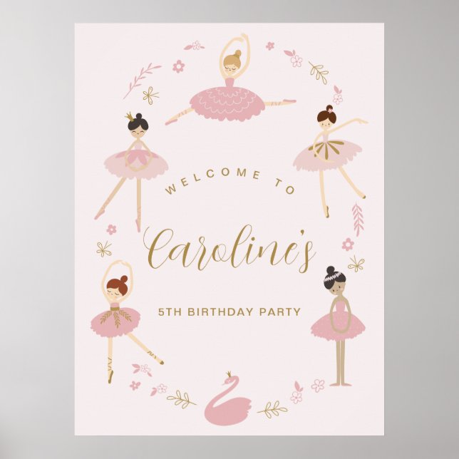 Ballet Party Welcome Sign • Ballerina Poster (Front)