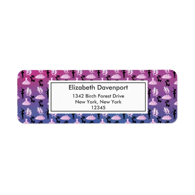 Ballet Pattern on Pink and Blue Gradient (Front)