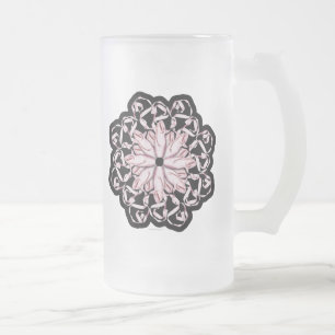 Ballet Pattern (pink) Frosted Glass Beer Mug