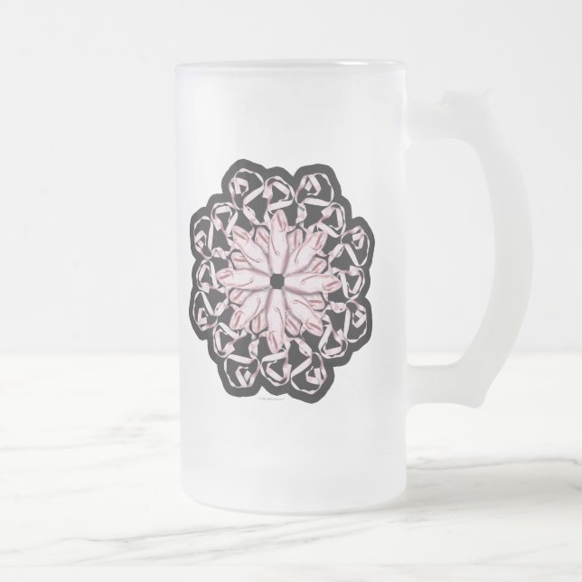 Ballet Pattern (pink) Frosted Glass Beer Mug (Right)