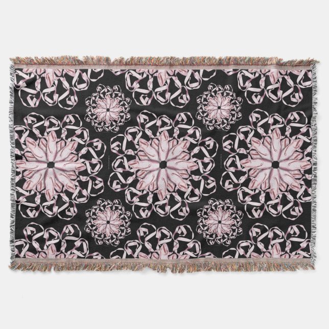 Ballet Pattern (pink) Throw Blanket (Front)