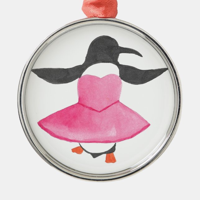 Ballet Penguin Metal Tree Decoration (Front)