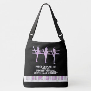 Ballet Pianist Irid. Purple Paper... Pers. Lg. Crossbody Bag